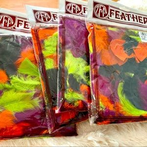 4 packs Feathers Purple Black Lime Halloween Fall